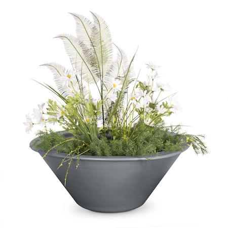 The Outdoor Plus 36 Round Cazo Planter Bowl - Powder Coated Metal - Gray - OPT-R36PCPO-GRY